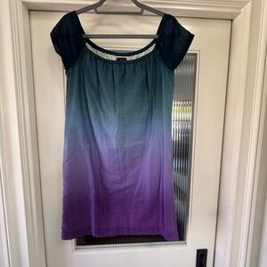 Theory Teal Gathered Dress